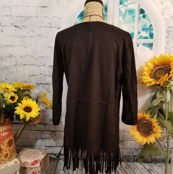 🦋L-3X STUNNING!🦋BOHO FAUX SUEDE TUNIC🦋 - Picture 6 of 8